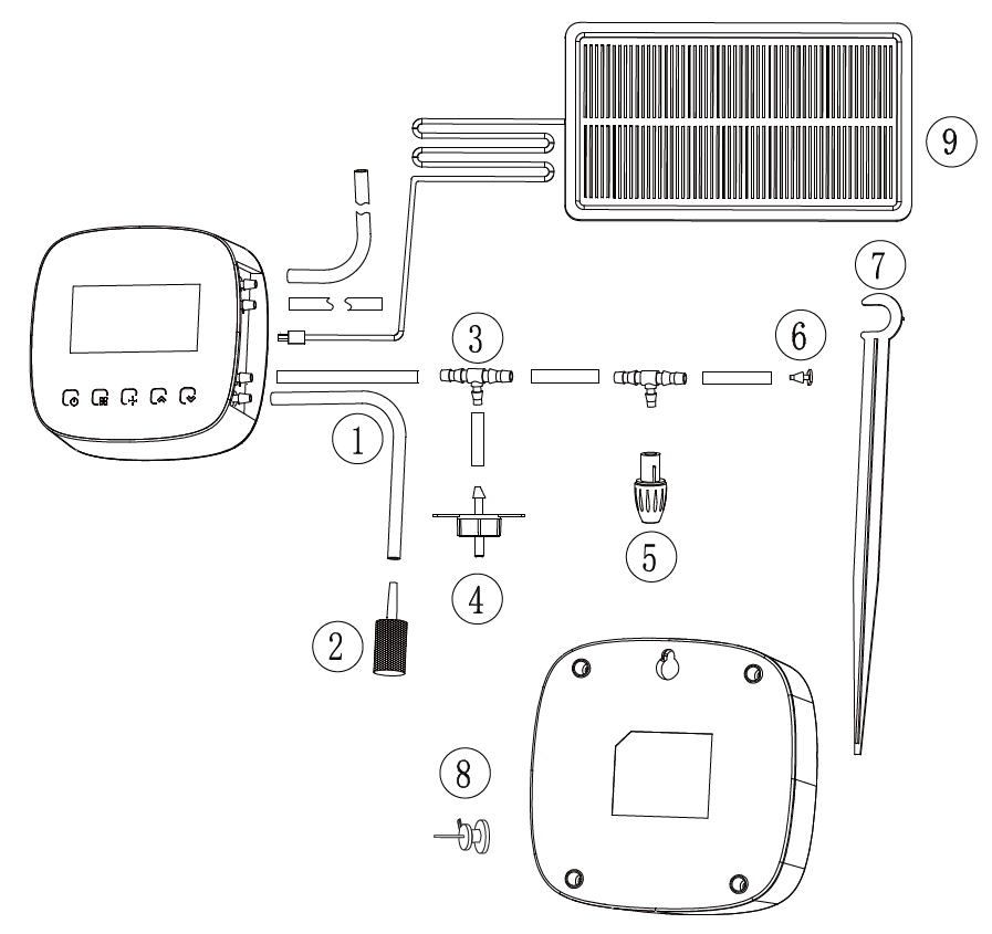 Diagramme d'installation de l'arroseur automatique WiFi Moes WWP-BY-908